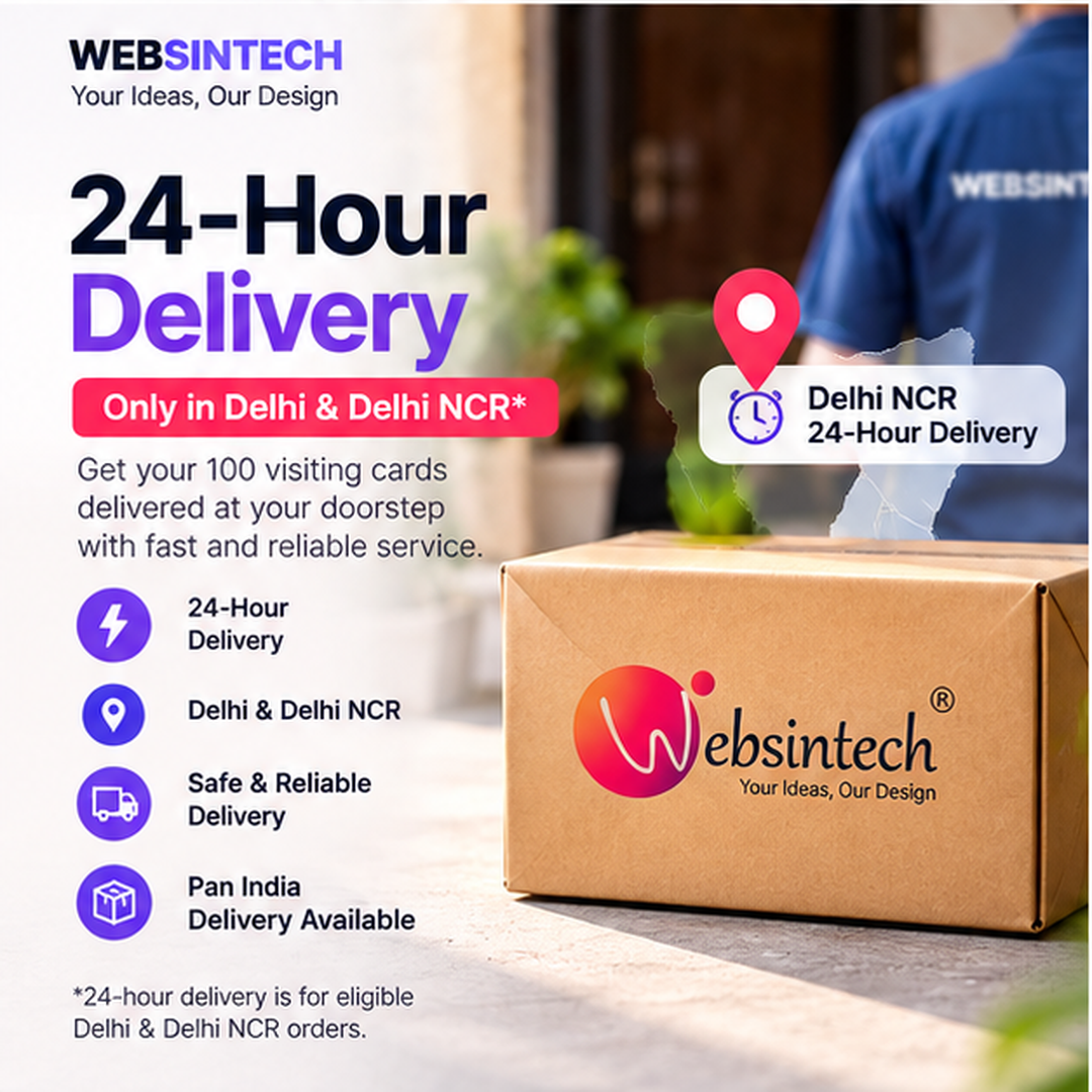 Websintech 24-hour business card delivery in Delhi NCR